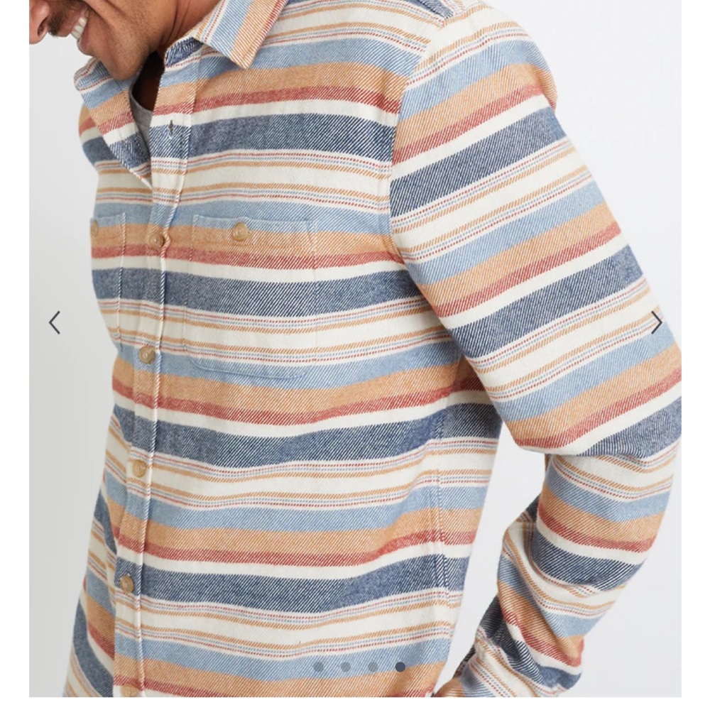 Marine Layer Mens Baja Striped Overshirt Shirt/Jacket multi color Medium
